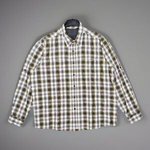 Wrangler Men XL Performance Fishing Shirt Plaid Ventilated Hiking Outdoorsy